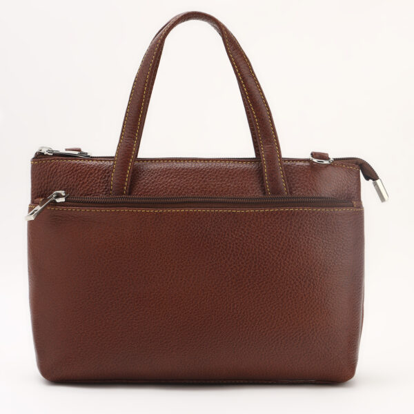 Elegant Women’s Leather Shoulder Bag – Handmade Tan Crossbody Purse with Detachable Strap & Organizer Pockets | Nation Crafts - Image 2