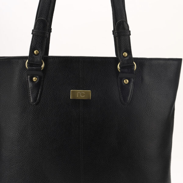 p3 || Midnight Noir Leather Tote Bag || Premium Leather Durable & Stylish Bag for Women - Image 5