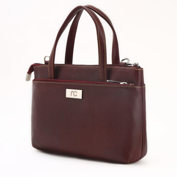 Premium Genuine Leather Handbag for Women – Classic Red Tote with Adjustable Strap & Multiple Compartments | Stylish Office & Casual Bag - Image 5