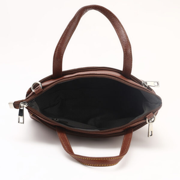 Elegant Women’s Leather Shoulder Bag – Handmade Tan Crossbody Purse with Detachable Strap & Organizer Pockets | Nation Crafts - Image 3