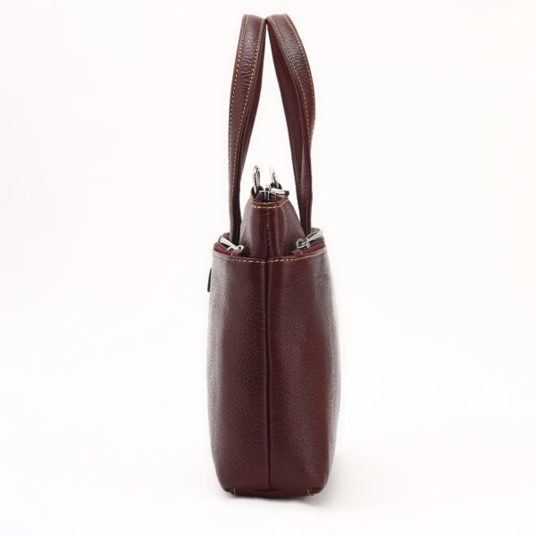 Premium Genuine Leather Handbag for Women – Classic Red Tote with Adjustable Strap & Multiple Compartments | Stylish Office & Casual Bag - Image 6