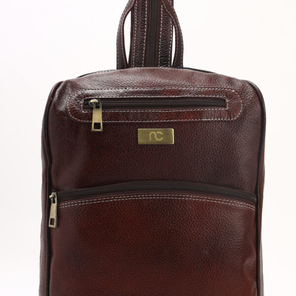 Premium Leather Backpack for Men & Women - Genuine Brown Laptop Backpack with Multiple Compartments, Anti-Theft Pockets | Stylish Office & Travel Bag by Nation Crafts - Image 4