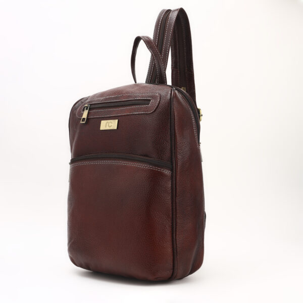 Premium Leather Backpack for Men & Women - Genuine Brown Laptop Backpack with Multiple Compartments, Anti-Theft Pockets | Stylish Office & Travel Bag by Nation Crafts - Image 5