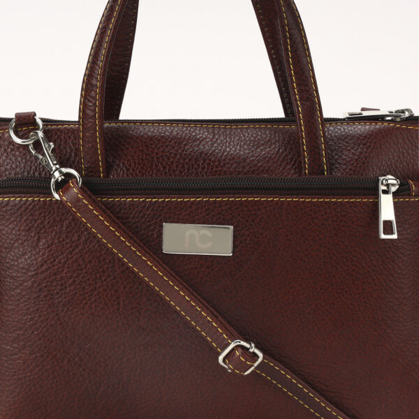 Luxury Dark Brown Leather Handbag for Women – Stylish Office & Party Shoulder Bag, 10.5"x2.5"x7", Adjustable Strap, Purse by Nation Crafts - Image 2