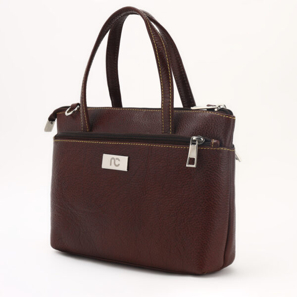 Luxury Dark Brown Leather Handbag for Women – Stylish Office & Party Shoulder Bag, 10.5"x2.5"x7", Adjustable Strap, Purse by Nation Crafts - Image 3