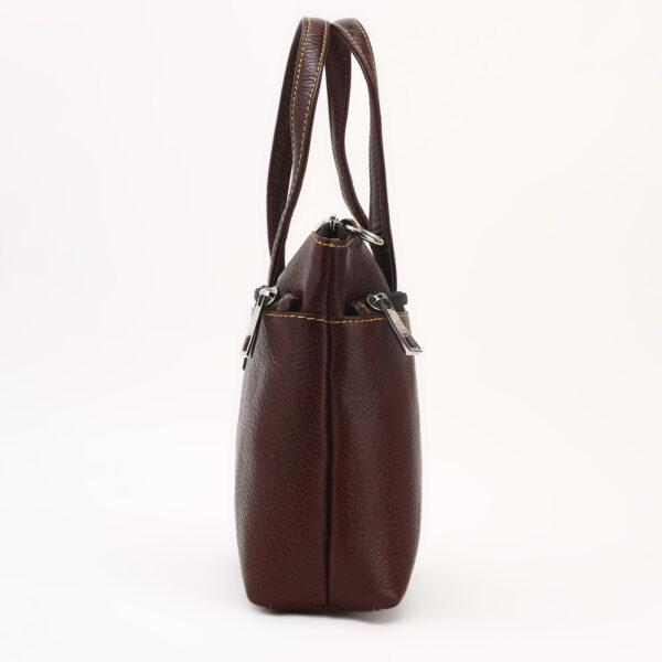 Luxury Dark Brown Leather Handbag for Women – Stylish Office & Party Shoulder Bag, 10.5"x2.5"x7", Adjustable Strap, Purse by Nation Crafts - Image 4