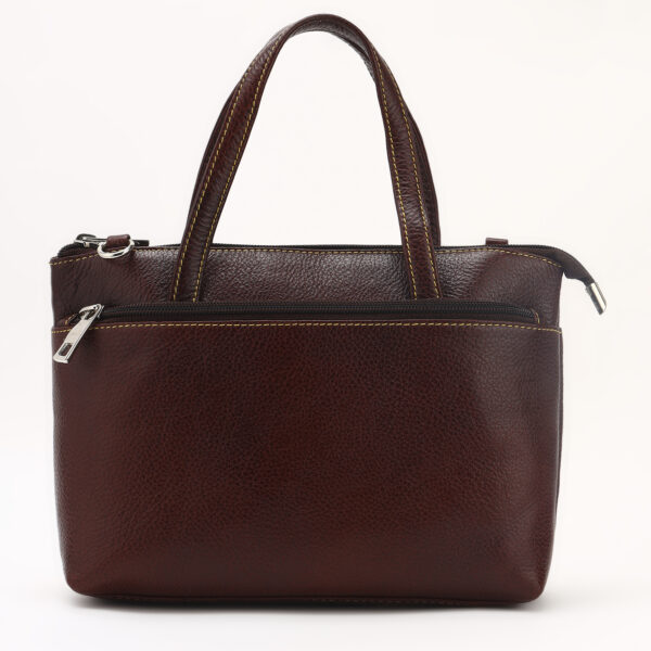 Luxury Dark Brown Leather Handbag for Women – Stylish Office & Party Shoulder Bag, 10.5"x2.5"x7", Adjustable Strap, Purse by Nation Crafts - Image 5