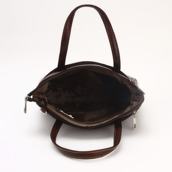 Luxury Dark Brown Leather Handbag for Women – Stylish Office & Party Shoulder Bag, 10.5"x2.5"x7", Adjustable Strap, Purse by Nation Crafts - Image 6