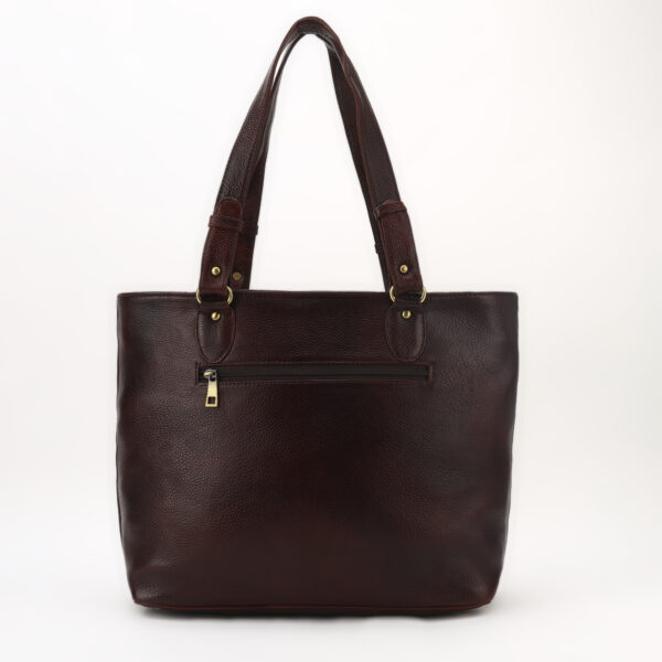 Classy Brown Leather Tote Bag || Midnight Noir Premium Leather Tote Bag for Women - Image 4