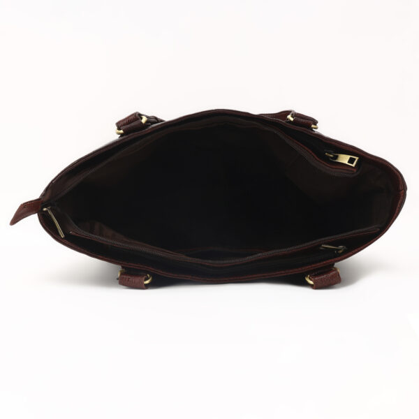 Classy Brown Leather Tote Bag || Midnight Noir Premium Leather Tote Bag for Women - Image 5